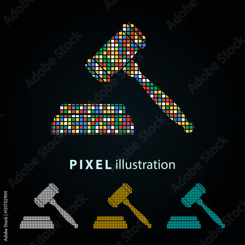 Court - pixel illustration.