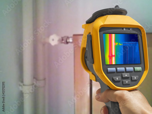 Recording closed Radiator Heater with Infrared Thermal Camera photo