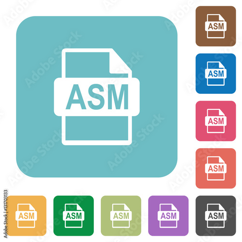 ASM file format rounded square flat icons © botond1977