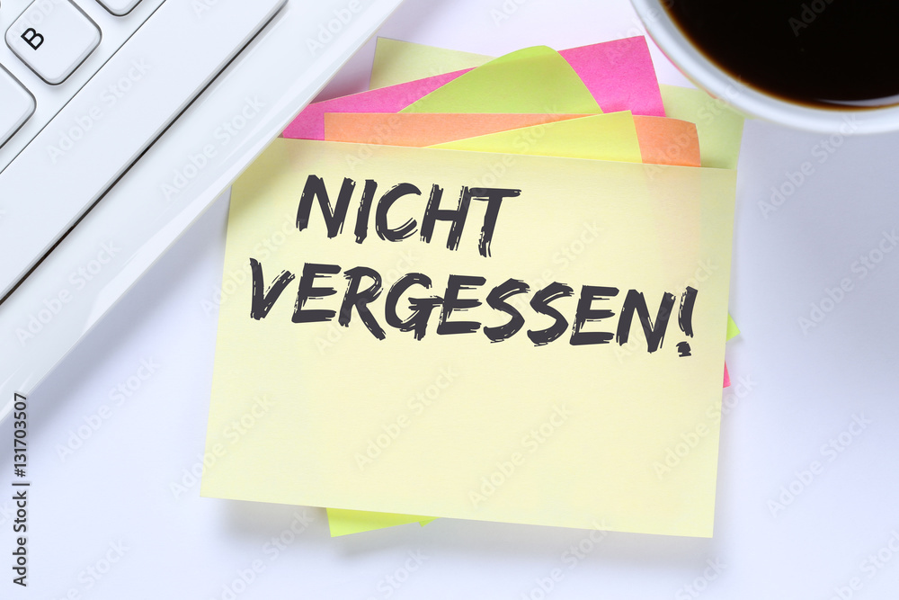 Nicht vergessen Termin erinnern Erinnerung Notiz Notizzettel Bus Nicht vergessen Termin erinnern Erinnerung Notiz Notizzettel Bus