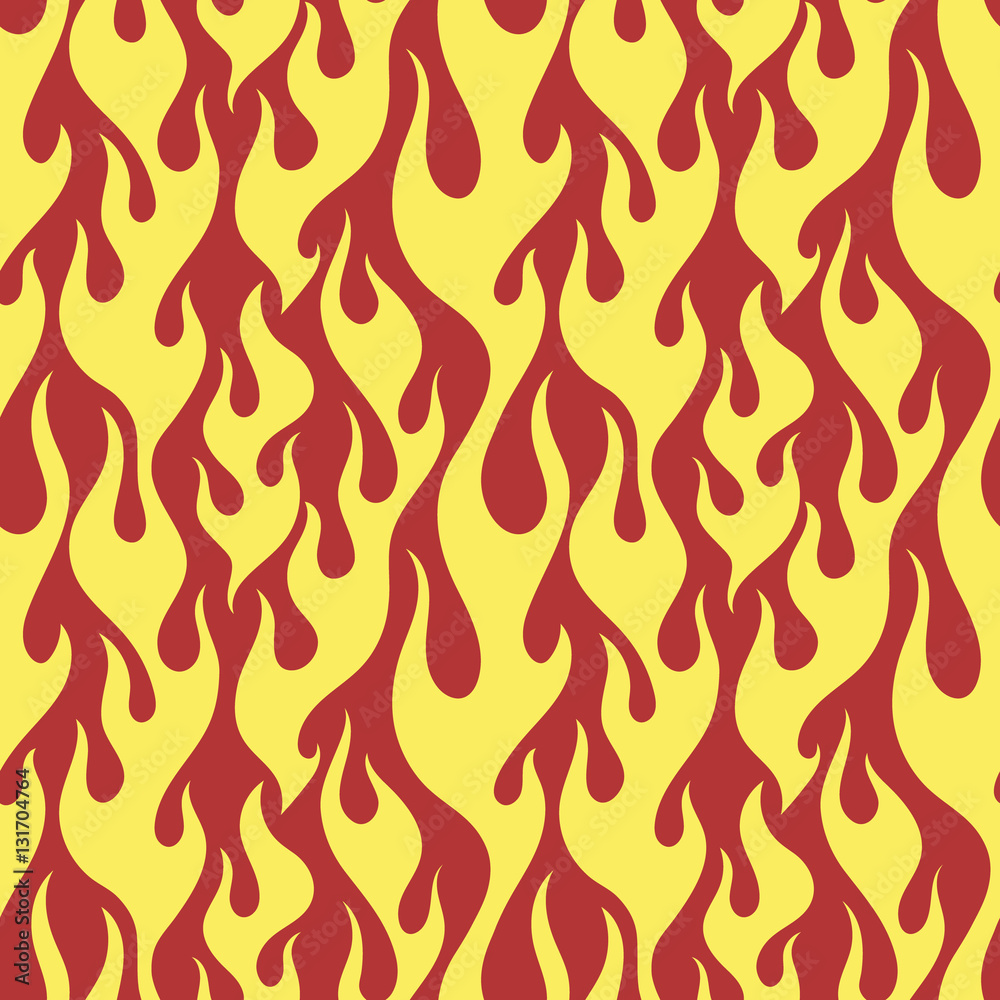 Yellow flames seamless pattern