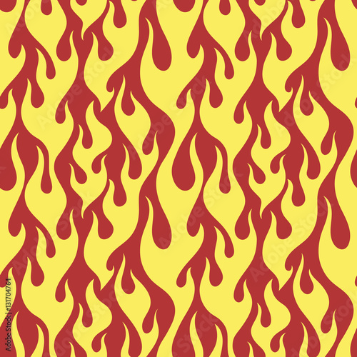 Yellow flames seamless pattern