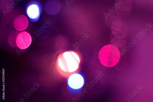 Colorful bokeh lights in blur night background