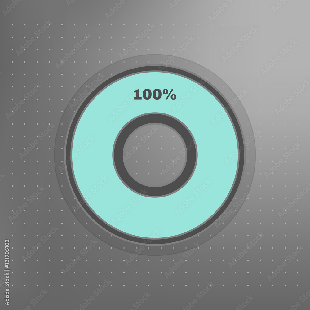 100% Circle Chart. Vector infographics illustration. Blue transparent Diagram on grey dotted background 100% Circle Chart. Vector infographics illustration. Blue transparent Diagram on grey dotted background