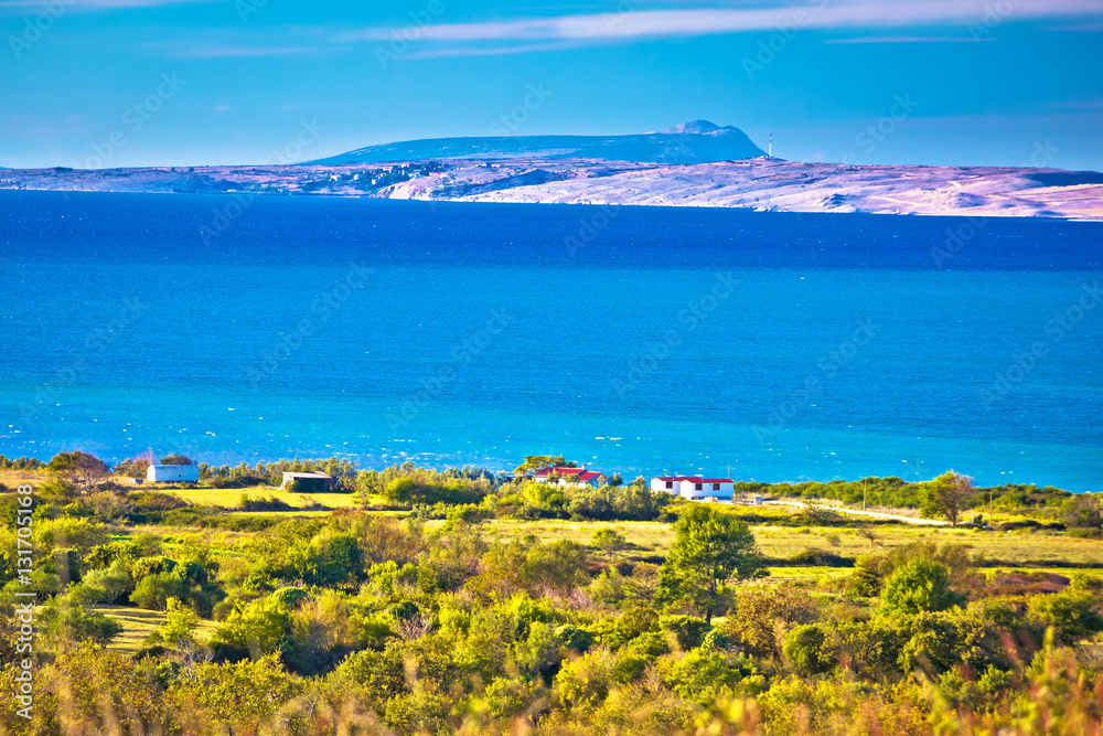 Pag island turquoise sea view