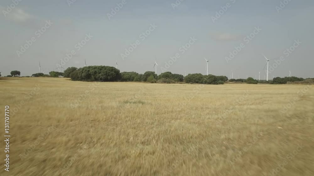 Going away from wind turbines aerial view, 4k Going away from wind turbines aerial view, 4k