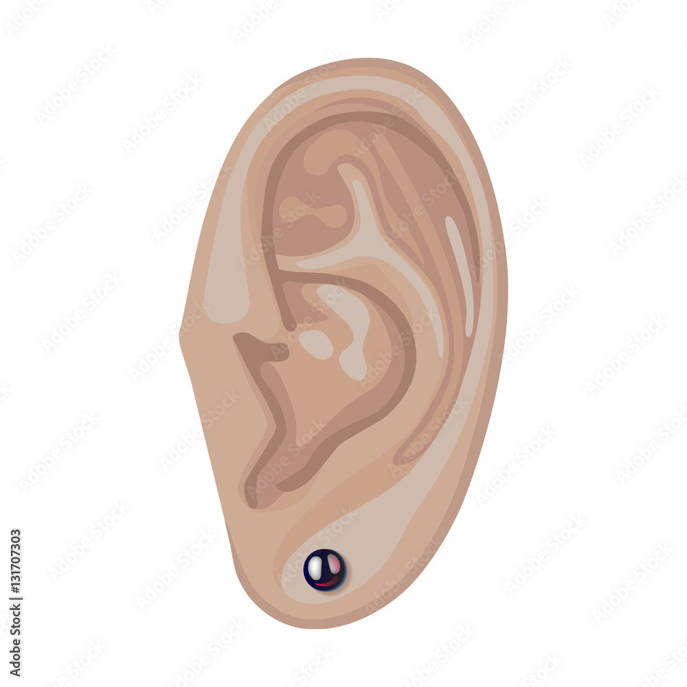 Fototapeta premium Human ear & earring
