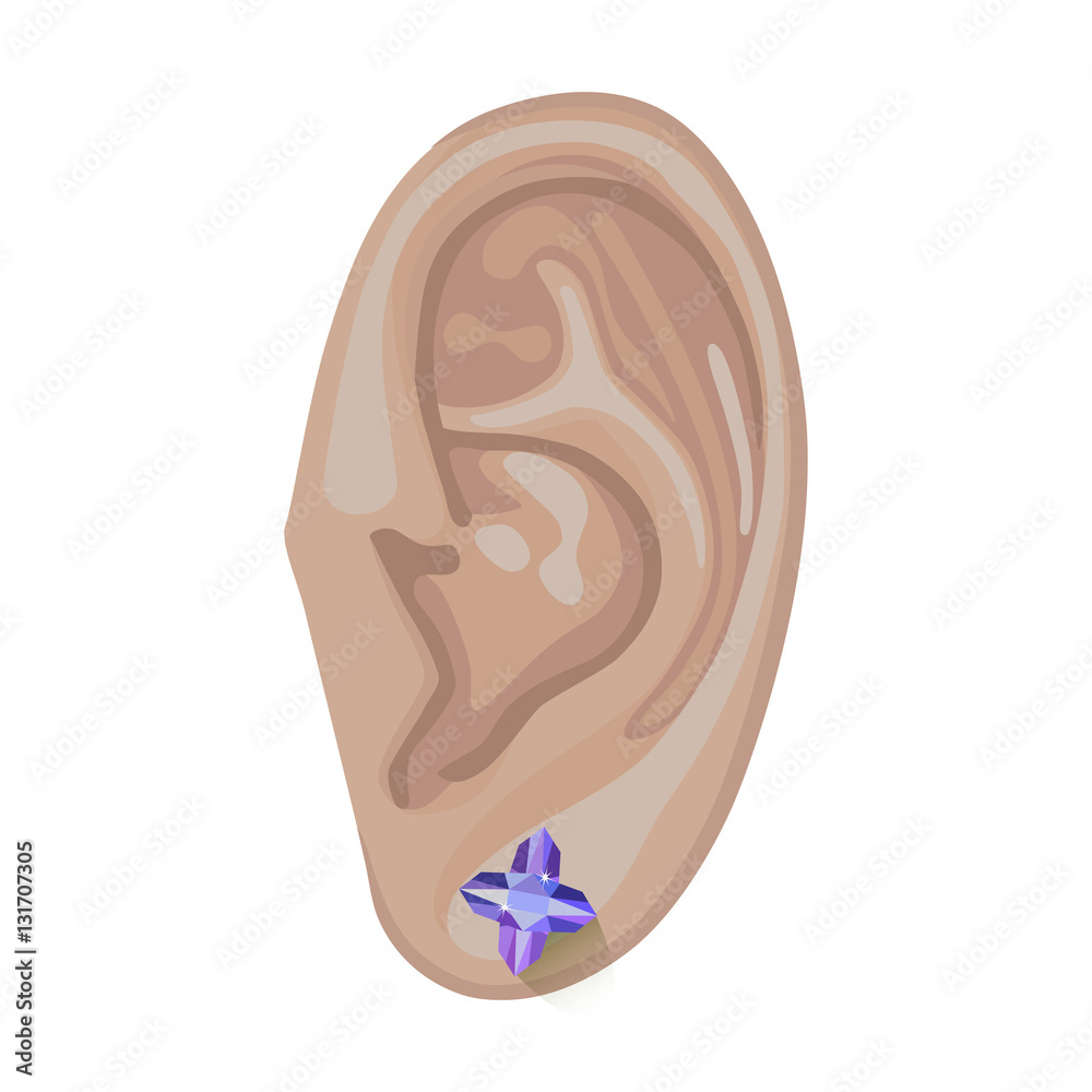 Human ear & earring Human ear & earring