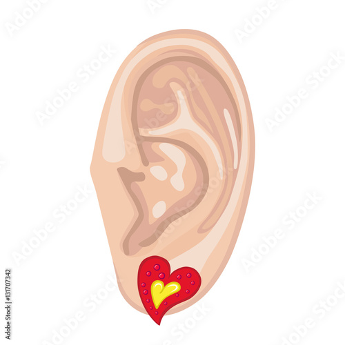 Human ear & earring photo