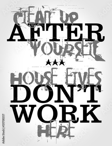 Quadro em tela House Cleaning Rule Wall Poster