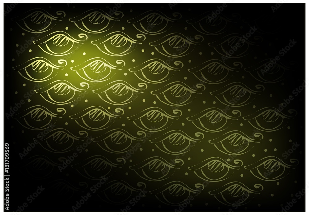 Green Vintage Wallpaper with Abstract Pattern Background