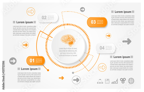Infographic design template can be used for workflow layout, dia photo