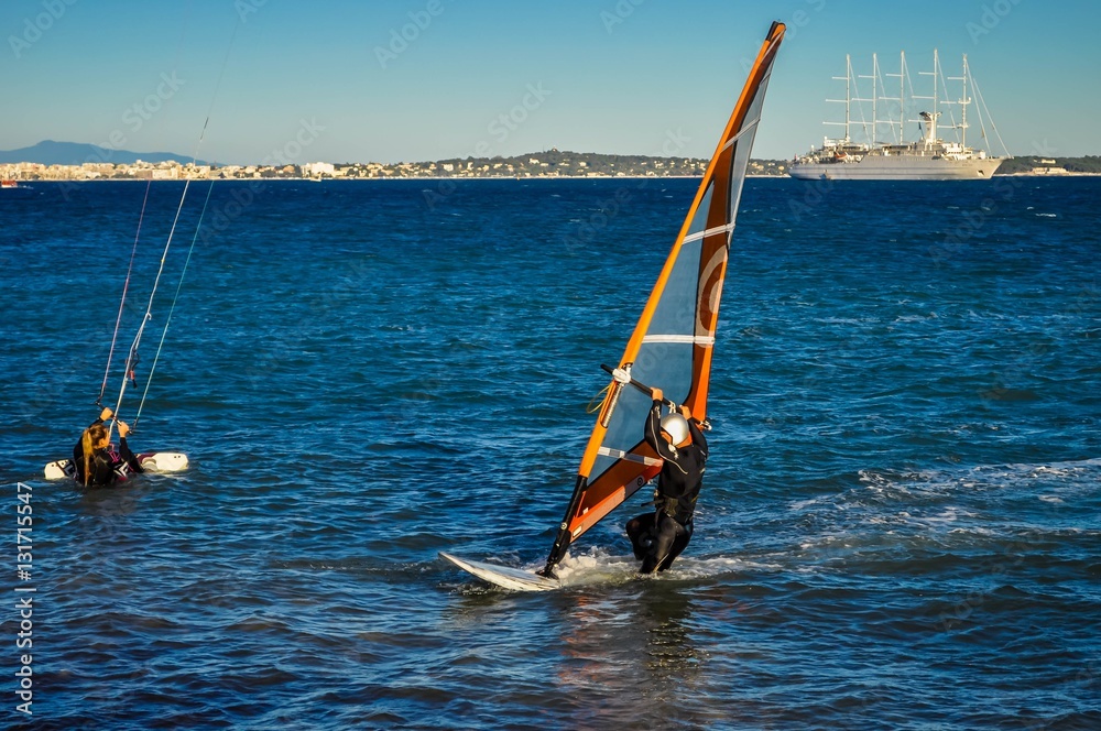 Naklejka premium Véliplanchiste.