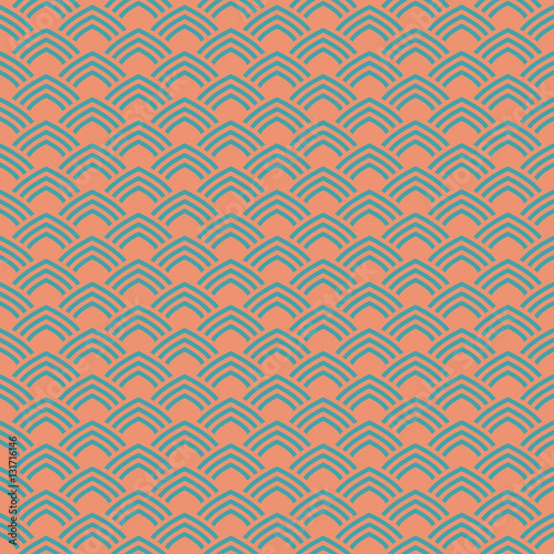 Seamless geometric pattern in the form of hills in a retro style and pastel colors. Repeated angular rhythmic background.