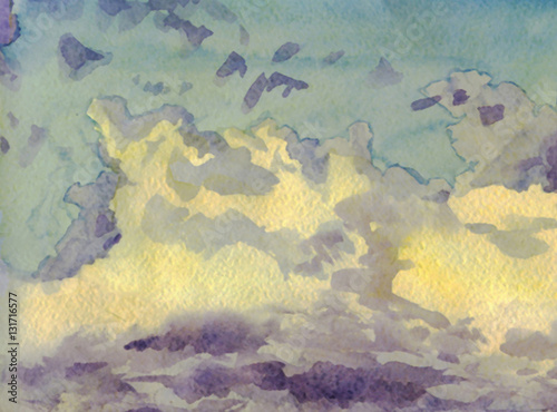  cloud in the sky, watercolor background