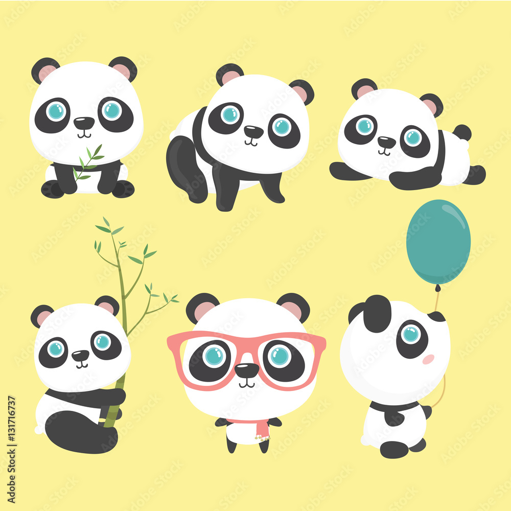 Cute panda set.