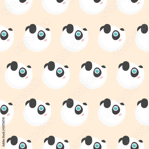 Fototapeta Naklejka Na Ścianę i Meble -  Cute panda face pattern.
