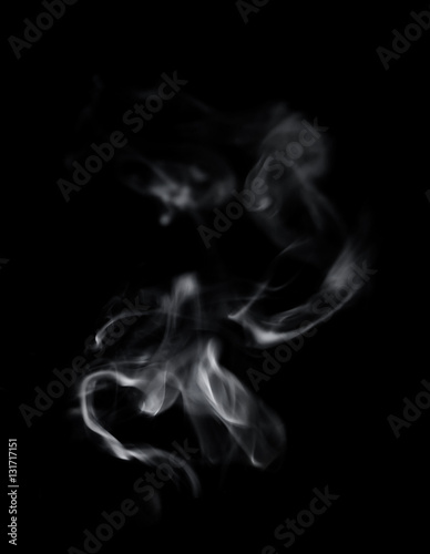 White smoke on black background