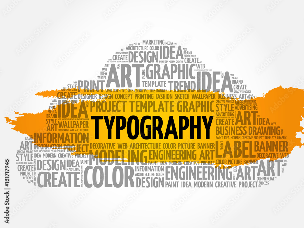 TYPOGRAPHY word cloud, creative business concept background Stock