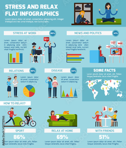  Stress And Relax Infographic Set