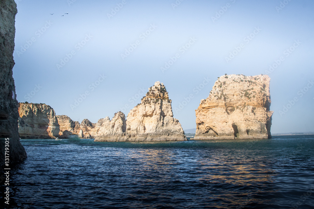 A beautiful view of cliffs in southern Portugal