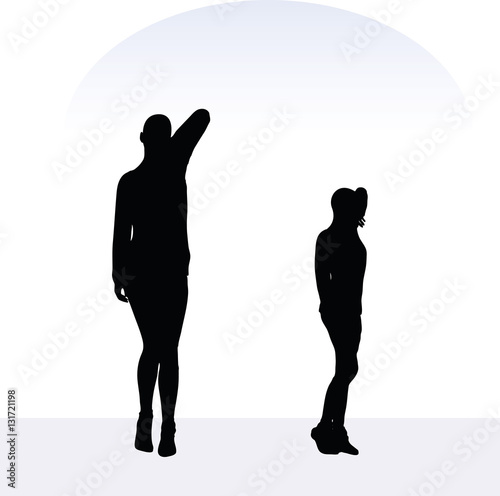woman in loving pose on white background