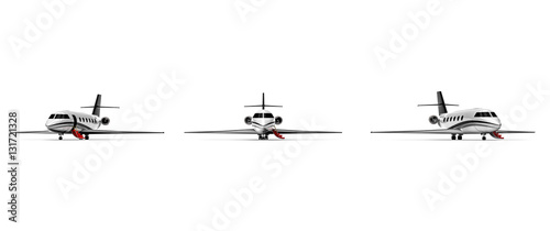 Red carpet Private jet  fleet / 3D render image representing a private jet  fleet 