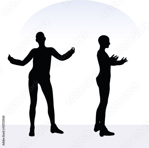 woman in angry pose on white background