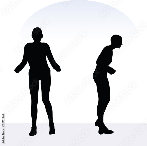 woman in angry pose on white background