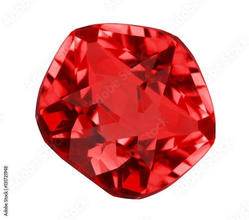 isolated dark red buby gem