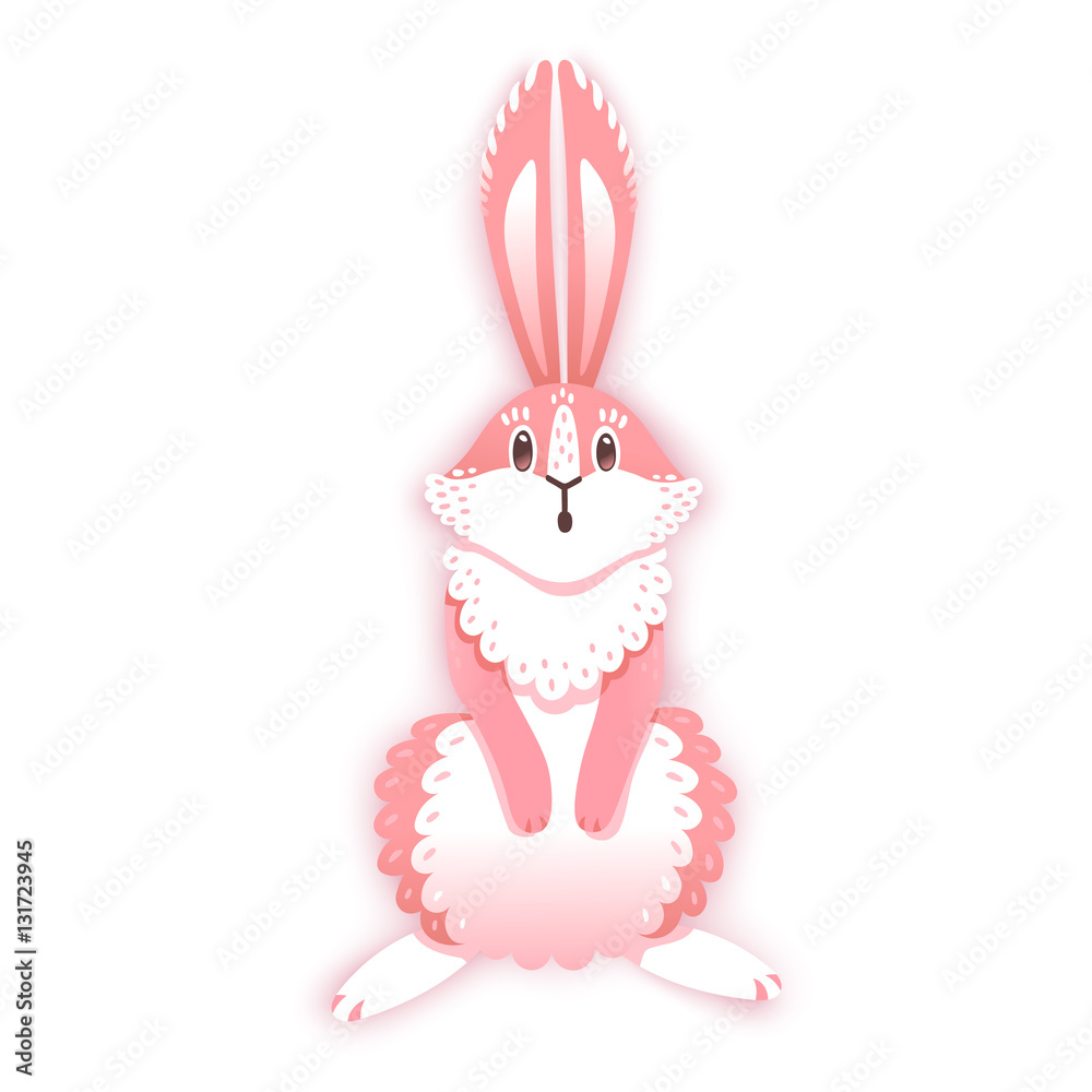 Surprised cartoon rabbit. Funny bunny. Cute hare. Vector illustration Surprised cartoon rabbit. Funny bunny. Cute hare. Vector illustration