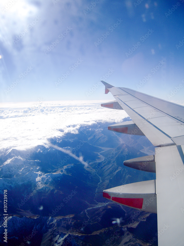 Fototapeta premium 飛行機から見るニュージーランド南島のサザンアルプス