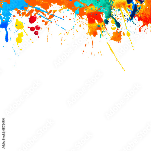 White background with watercolor splash paint