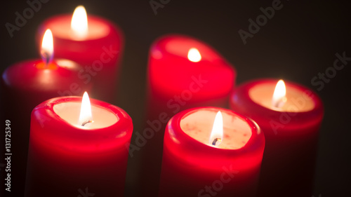red burning candles