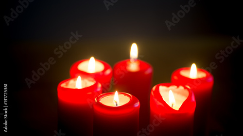 red burning candles