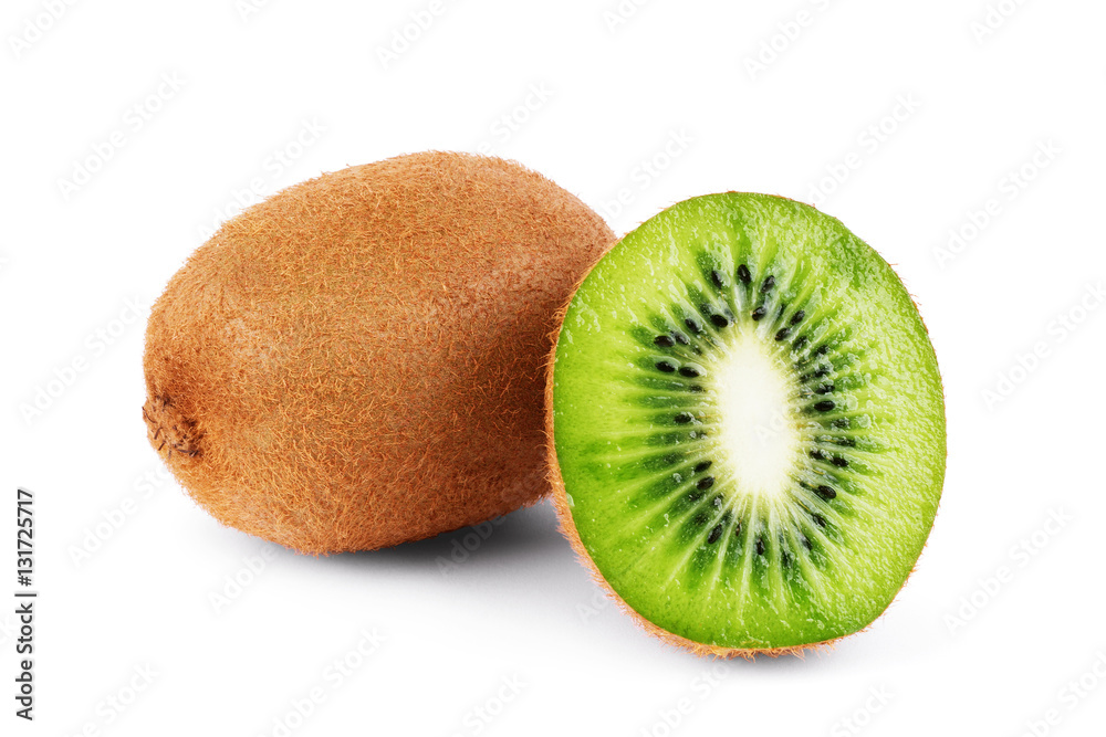 Obraz premium Kiwi fruit isolated on white background, macro