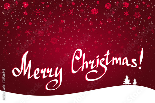 Holiday Background with snowflakes and  Merry Christmas  text