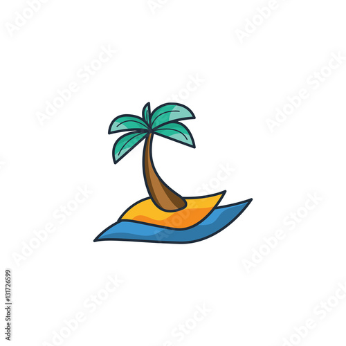 Beach Travel Logo Icon Vector Element