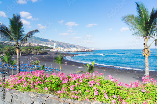 famous beach garden Playa Jardin, Puerto de la Cruz de Tenerife, Spain