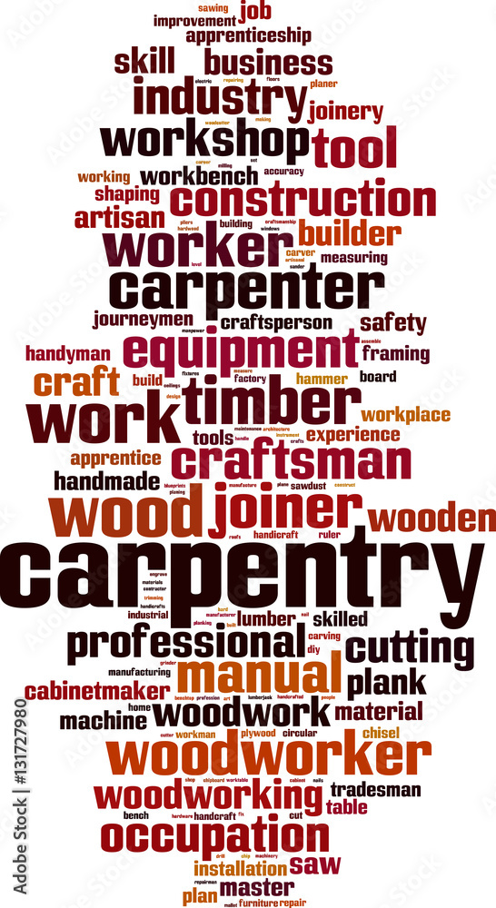 Obraz premium Carpentry word cloud concept. Vector illustration