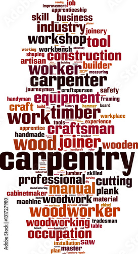 Carpentry word cloud concept. Vector illustration