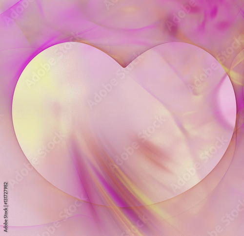 Abstract heart fractal pink tones