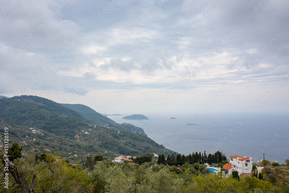 Views of Skopelos beache and his forest