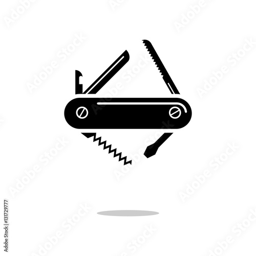 Swiss folding knife icon vector