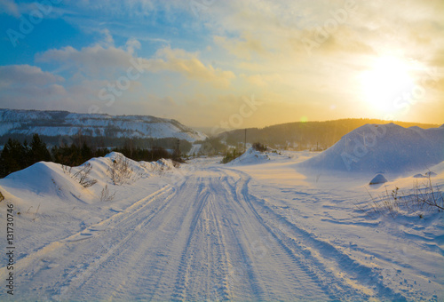 winter road in the Urals
