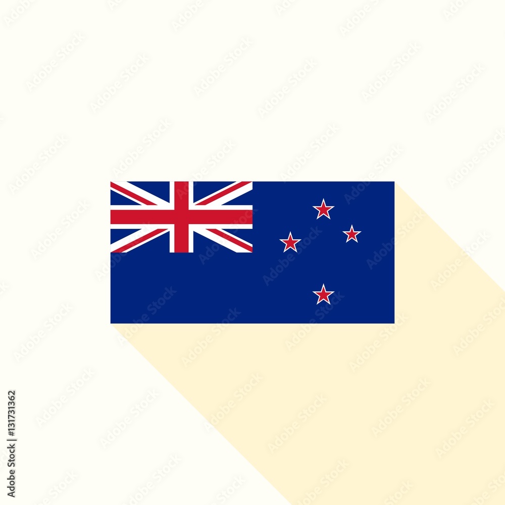 Fototapeta premium New Zealand flag , flat design vector with official proportion
