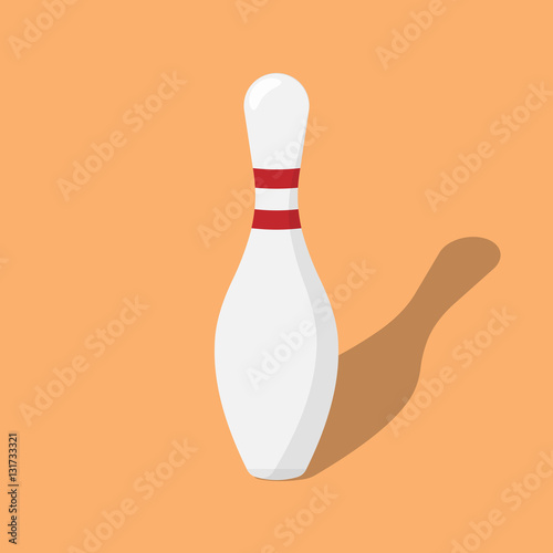 Photo bowling pin. flat icon vector.