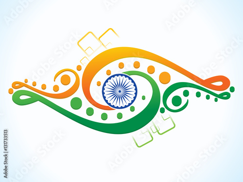 abstract indian tri color floral