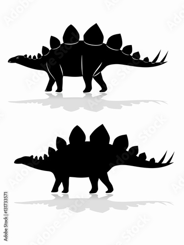 silhouette of a stegosaurus. vector drawing