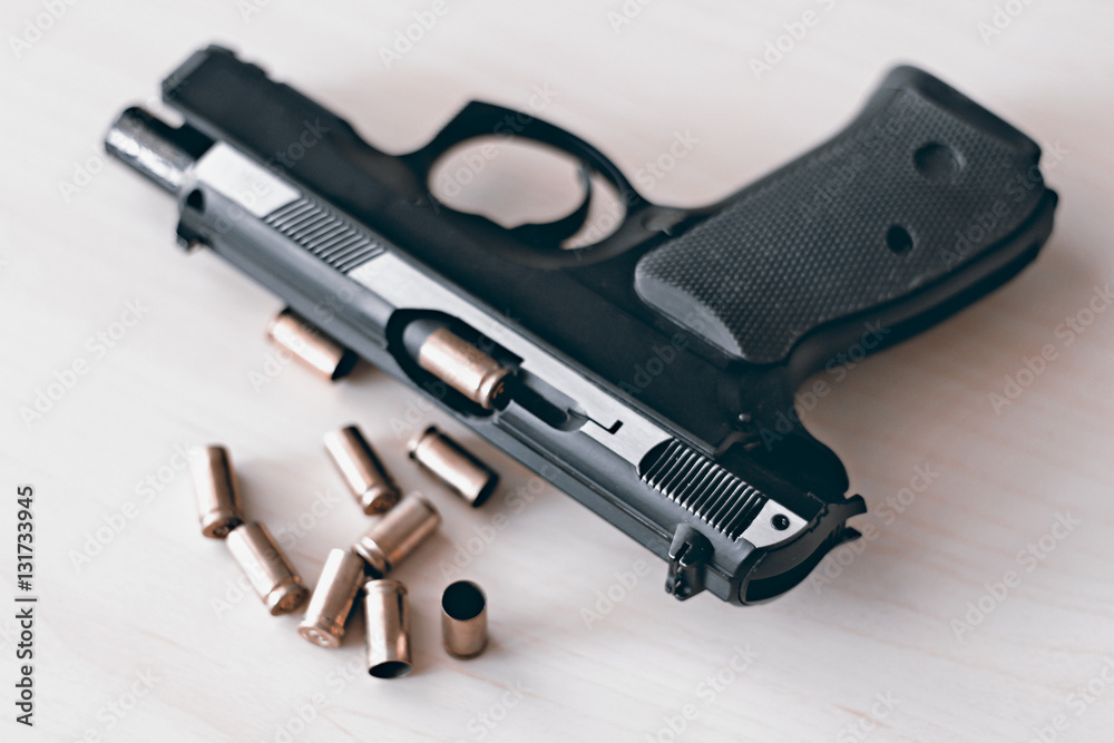real hand gun pistole 9mm Stock Photo | Adobe Stock